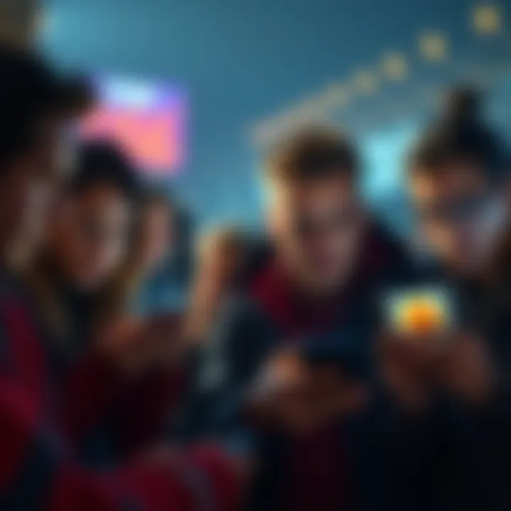 People looking worried while checking Bitcoin prices on their phones after a significant drop.