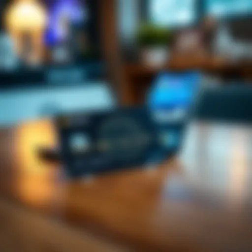 A Bitcoin Credit Card placed on a wooden table with a smartphone showing a crypto wallet app in the background
