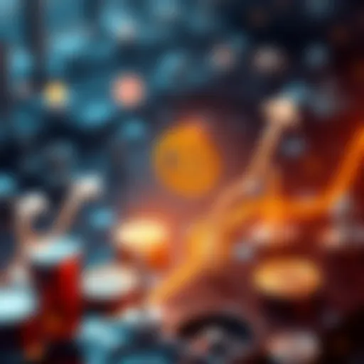 Bitcoin Currency Concept Graphic showing Bitcoin symbol with currency symbols and arrows indicating movement and value increase