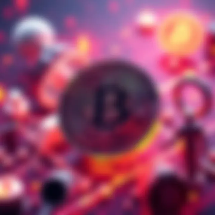 An artistic representation of Bitcoin as a decentralized currency, surrounded by symbols of global interconnectedness and technology.