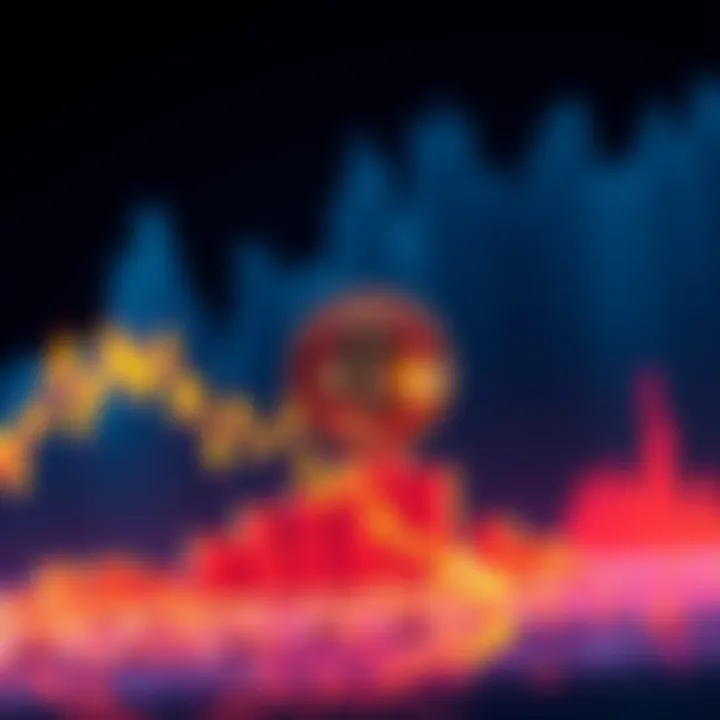 A graph depicting a downward trend in Bitcoin's value, representing waning interest and accessibility, with a Bitcoin symbol overlay.