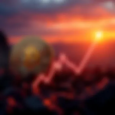 Bitcoin logo with a downward trend line and Nvidia logo with an upward trend line