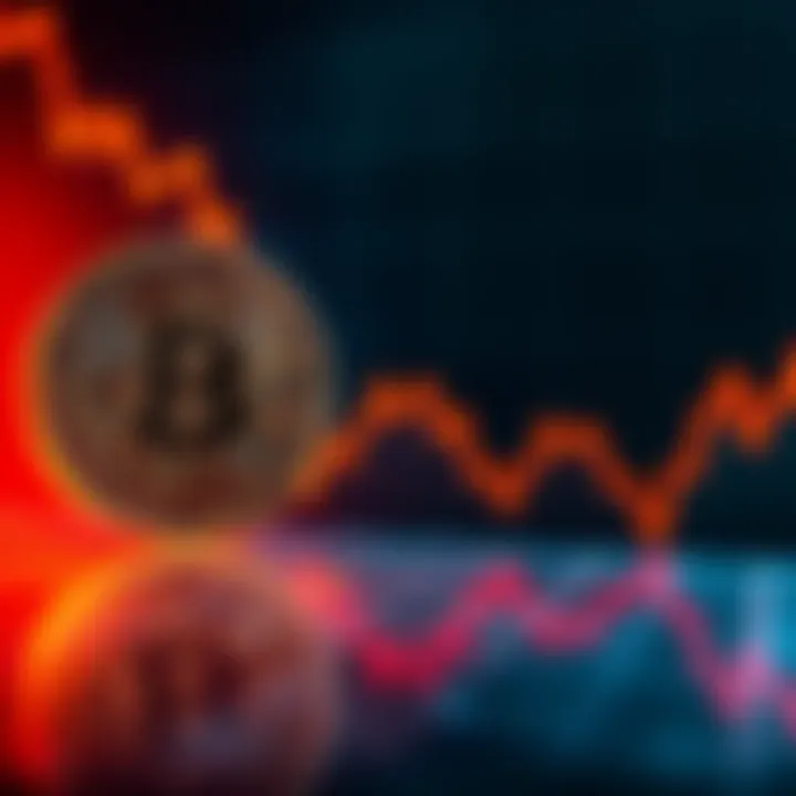 Illustration showing a Bitcoin symbol declining alongside a graph of rising US Treasury yields, representing market dynamics