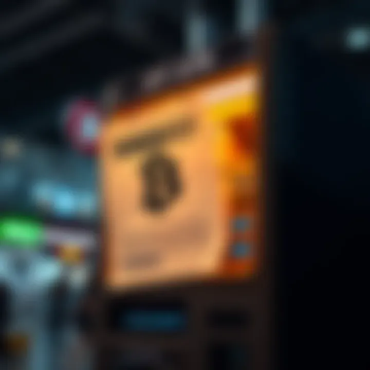 A Bitcoin ATM with a bankruptcy notice attached to it, symbolizing the financial struggles of Bitcoin Depot.
