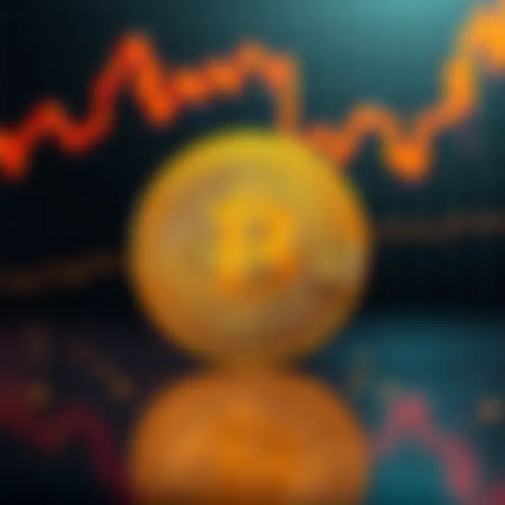 A golden Bitcoin coin with a graph showing an upward trend in the background, symbolizing its value and potential as an investment.