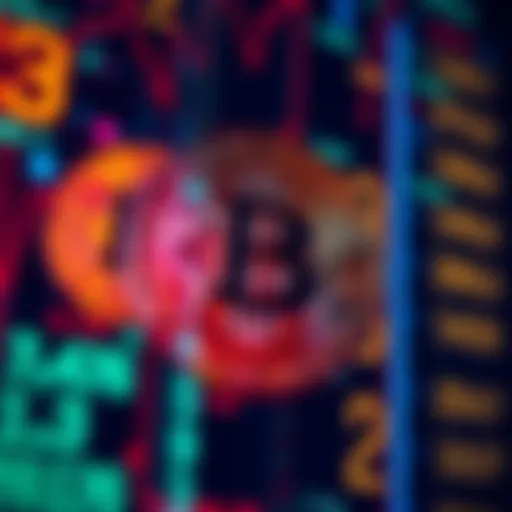 A graphic showing Bitcoin symbols as digital numbers on a screen, representing the debate on cryptocurrency's value