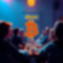 A group of people discussing Bitcoin and sharing thoughts in a vibrant forum setting.