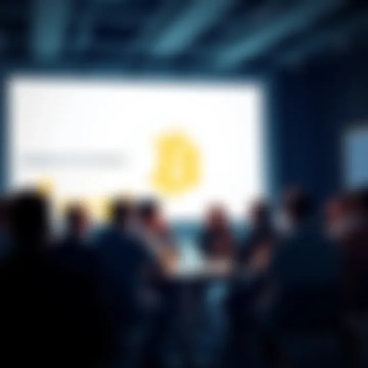 A group of people engaged in a discussion about Bitcoin, sharing ideas and insights in a lively community setting.