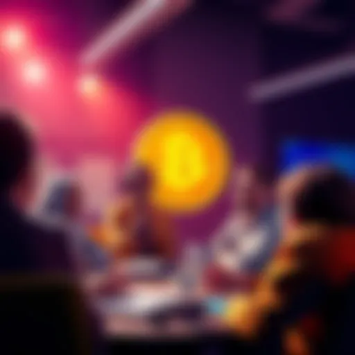 A group of people engaged in a lively discussion about Bitcoin, sharing thoughts and questions in a digital setting.