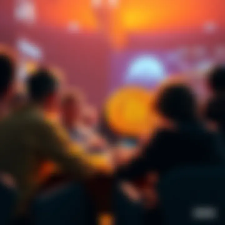 People engaging in a lively discussion about Bitcoin, sharing ideas and questions.