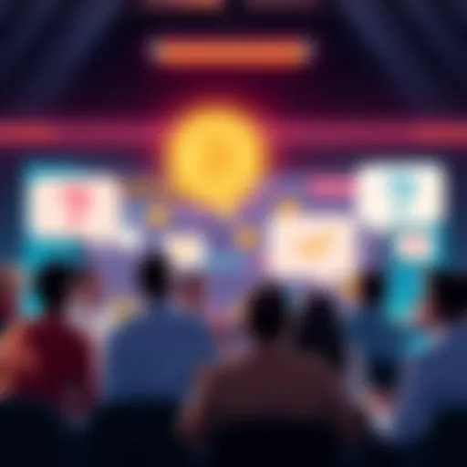 A group of people discussing Bitcoin in an online forum setting, with speech bubbles and question marks around them.