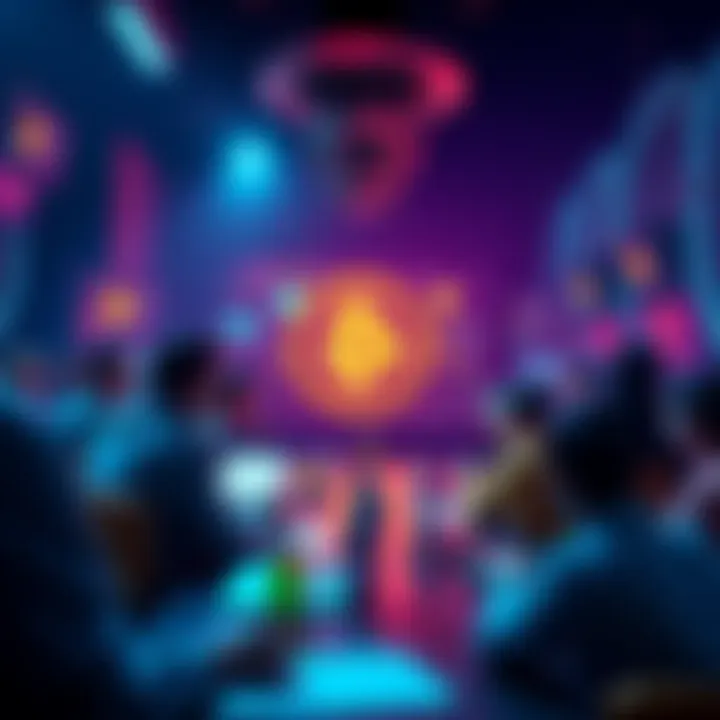 Bitcoin Discussion A vibrant online forum scene with people chatting about Bitcoin and cryptocurrency