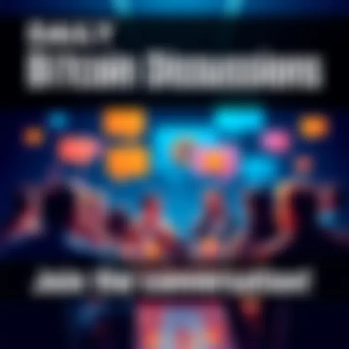 Bitcoin Discussion Thread People engaging in discussions about Bitcoin with chat bubbles