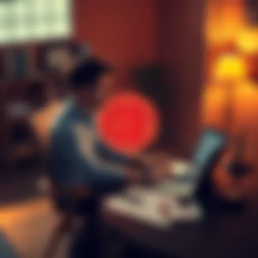 A person sits at a table with a laptop, discussing Bitcoin assets in a divorce setting with legal documents around them.