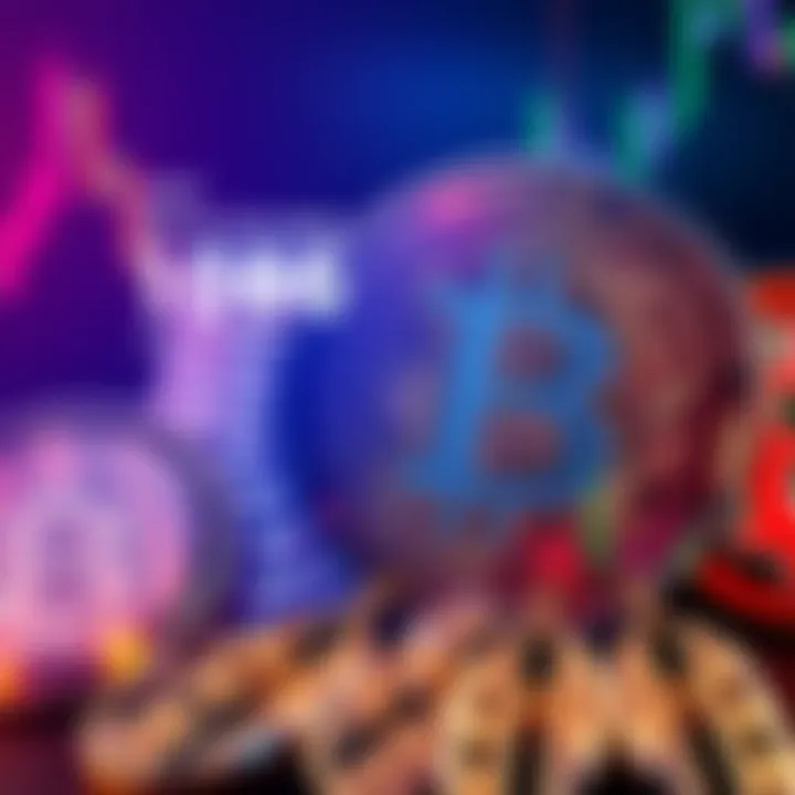 A graphic showing Bitcoin and Dogecoin symbols, with Bitcoin appearing larger and overshadowing the Dogecoin symbol, representing market influence.