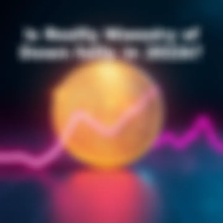 A Bitcoin symbol with a graph showing a downward trend, representing concerns about its future