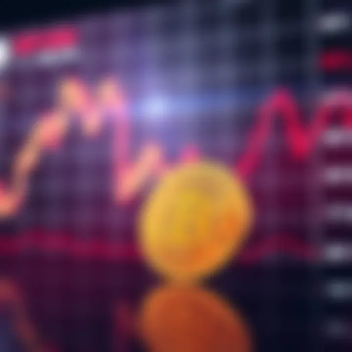 A Bitcoin coin set against a chart showing a downward trend, symbolizing its affordability despite market highs in 2025