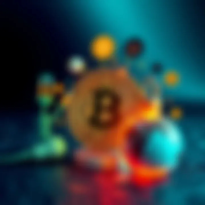 A Bitcoin symbol surrounded by energy-related icons like a power plug and a globe, representing energy constraints and economic growth issues.