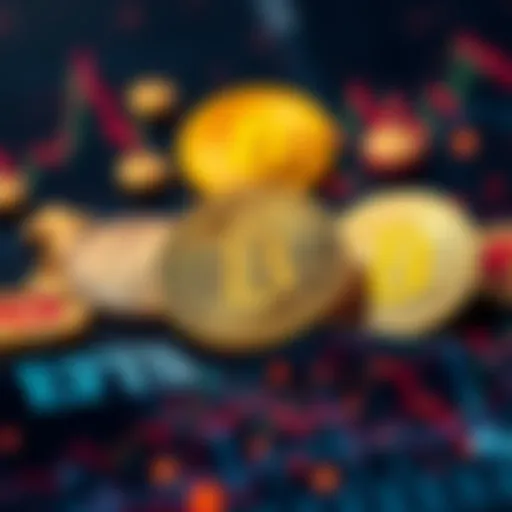 A visual representation of institutional investors shifting from gold to Bitcoin ETFs, showcasing Bitcoin symbols and ETFs in the background.