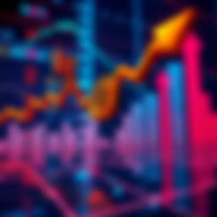 Graph showing decline in Bitcoin ETF values with arrows pointing downward, indicating financial losses