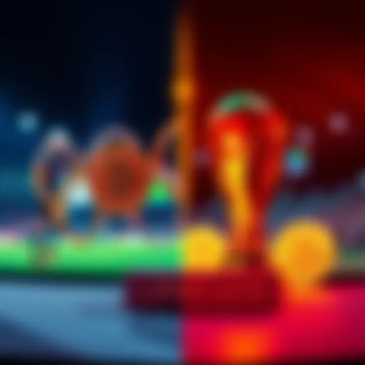 A split image showing symbols of the Olympics and World Cup with Bitcoin logos, representing the debate in the crypto community.