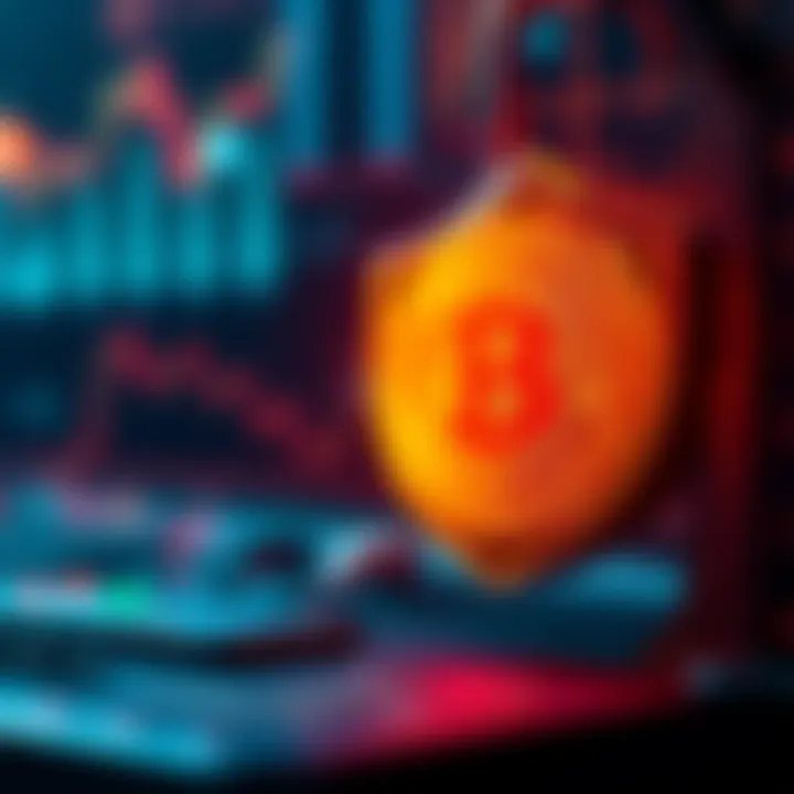 Bitcoin Exchange Safety Tips A secure digital representation of Bitcoin with a shield symbolizing safety