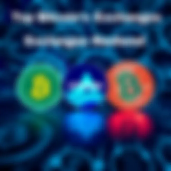 Comparison of Bitcoin exchanges Kraken, River, and Strike Three logos representing Kraken, River, and Strike Bitcoin exchanges with a background of digital currency symbols