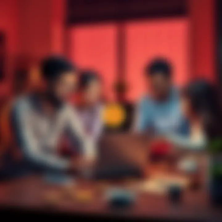 A family sitting together, discussing Bitcoin and financial planning for the future, with a laptop showing Bitcoin charts on the table.