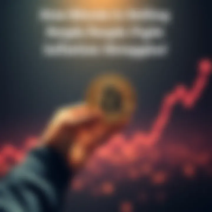 A person holds a Bitcoin symbol with rising graph in the background, representing hope against inflation
