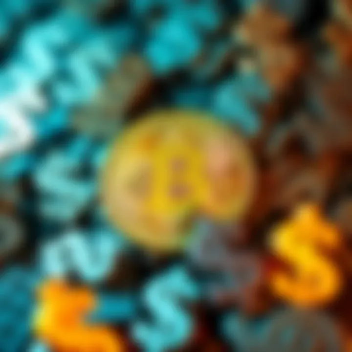 A Bitcoin symbol surrounded by dollar signs, representing the financial debate about cryptocurrency's value.