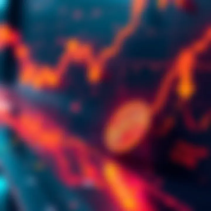 A graphic representation of Bitcoin's price movement with upward and downward arrows, symbolizing market volatility.