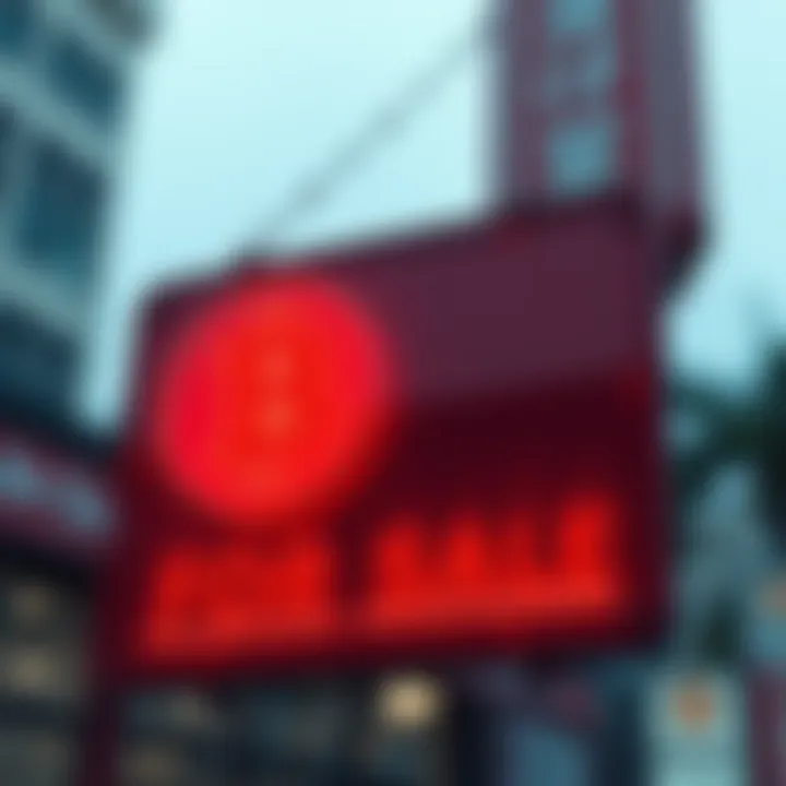 A sign displaying Bitcoin for sale, symbolizing the financial strategies affecting its market price.