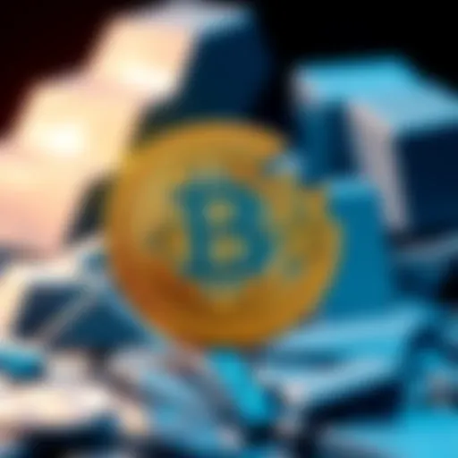 Illustration showing a Bitcoin coin splitting into smaller fractions symbolizing the block subsidy change.