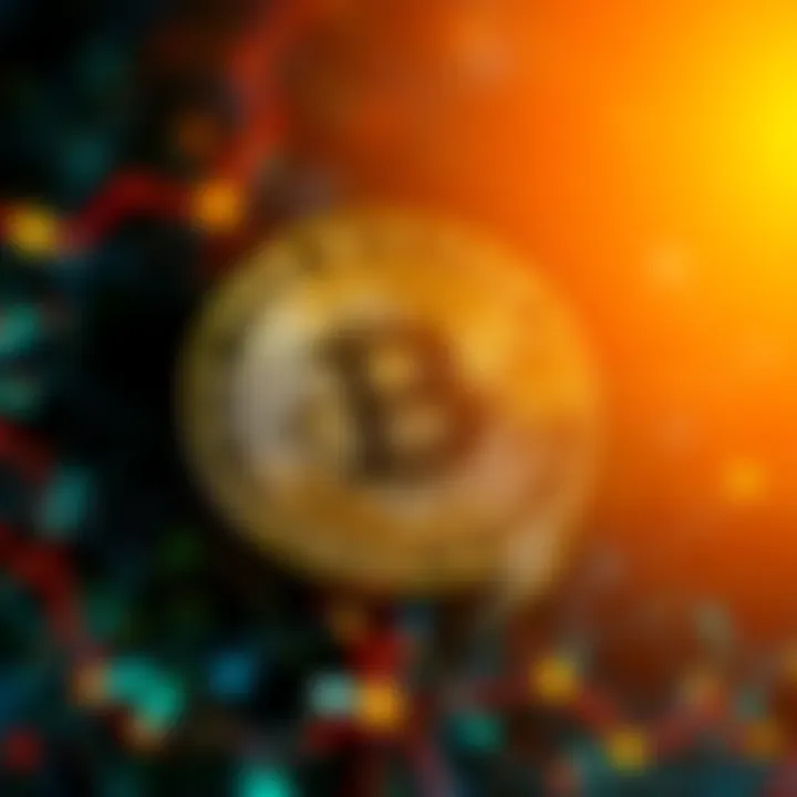 A digital representation of Bitcoin illustrating a small fraction of the currency