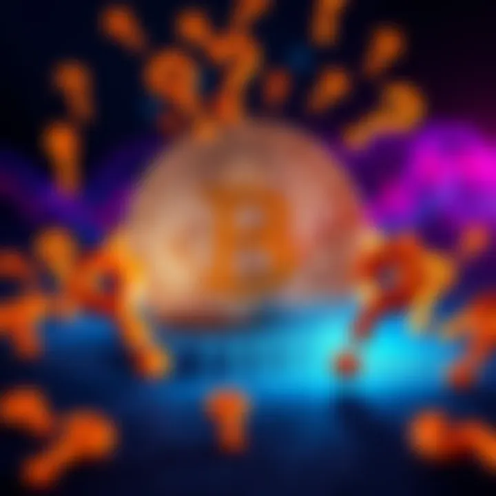 A Bitcoin symbol surrounded by question marks, symbolizing doubts about its funding sources.