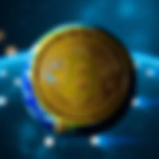 A Bitcoin symbol overlaid on a globe, representing the relationship between digital currency and the planet's resources.