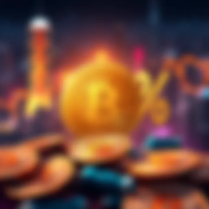 An illustration showing Bitcoin coins with a 0% tax symbol in the background, representing Hong Kong's new tax policy on cryptocurrency