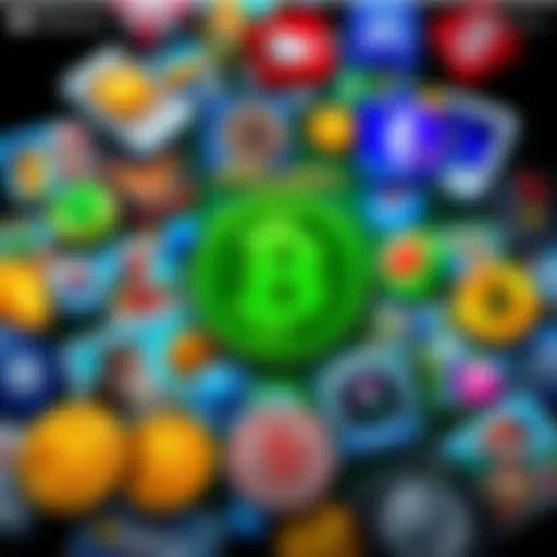 A collage of popular iOS games featuring Bitcoin elements, highlighting cashing out to Speed Wallet.