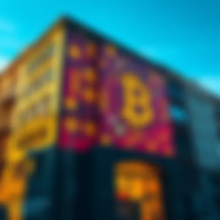 Bitcoin Genesis Block Artwork Building in Buenos Aires featuring the Bitcoin Genesis Block painted on the front.
