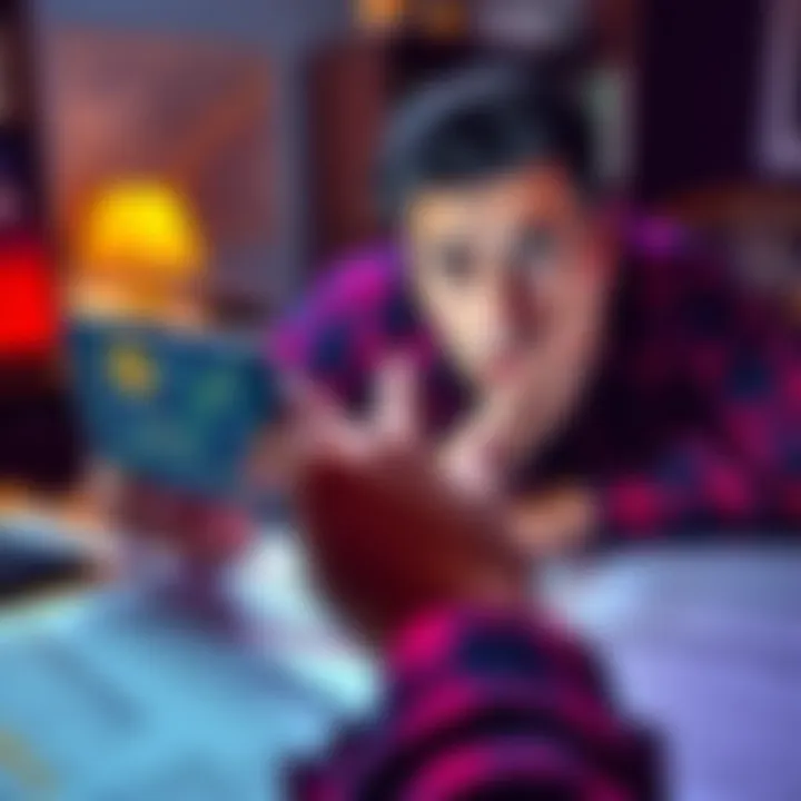 A person looking puzzled while holding a smartphone showing Bitcoin value, with tax documents scattered on a table.