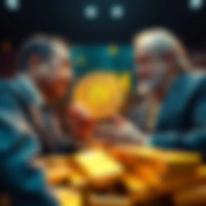 CZ and Peter Schiff discussing Bitcoin and gold as currencies, representing digital and traditional investments.