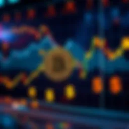 A graph showing Bitcoin price trends with dollar signs indicating potential profit, highlighting the volatility of the market.
