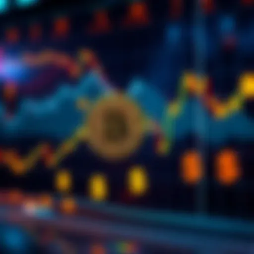 A graph showing Bitcoin price trends with dollar signs indicating potential profit, highlighting the volatility of the market.