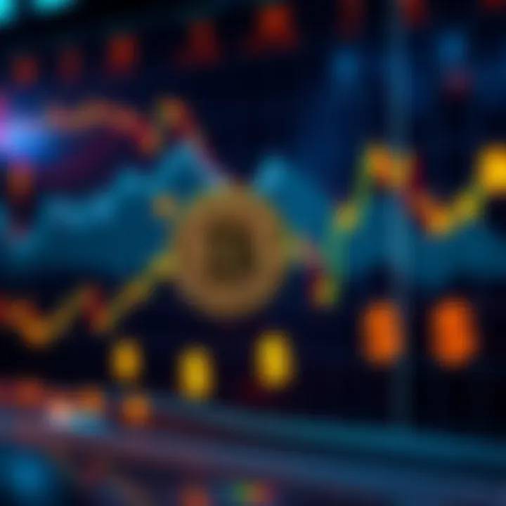 A graph showing Bitcoin price trends with dollar signs indicating potential profit, highlighting the volatility of the market.