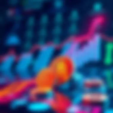 A digital representation of Bitcoin symbols with a rising graph, showcasing the growth of cryptocurrency in 2026.