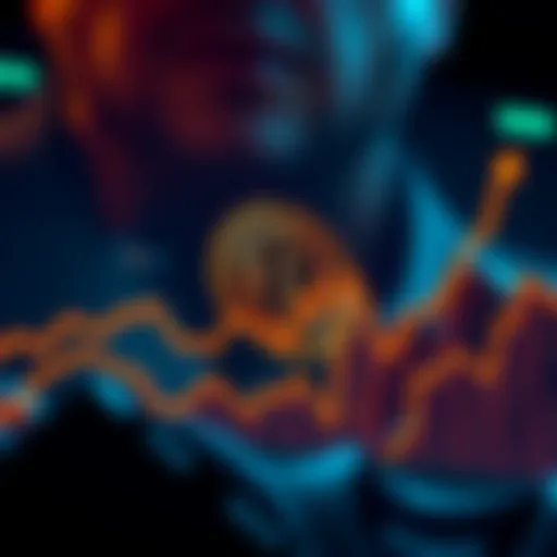 A chart showing Bitcoin price changes from 2025 to 2026 with upward and downward trends marked