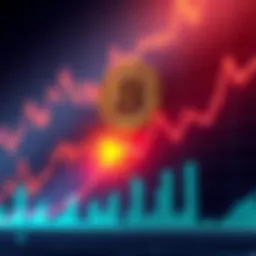 A graph showing Bitcoin price trends with a downward slide and a highlighted buying point, symbolizing investing during red months.