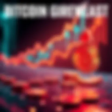 A visual representation of Bitcoin's growth potential in 2026 with upward arrows and digital currency symbols