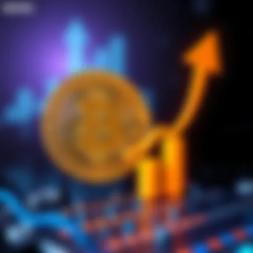A digital representation of Bitcoin with an upward arrow indicating growth, reflecting future investment opportunities.