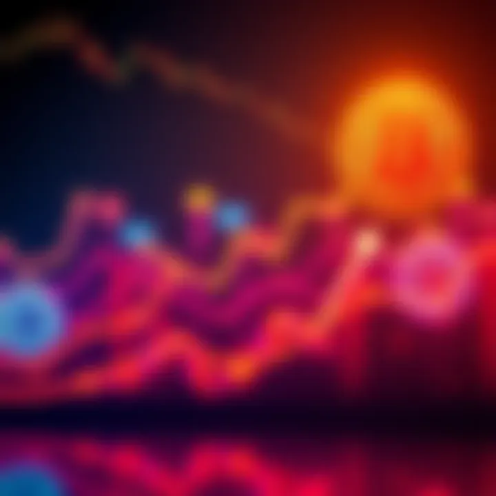 A graph showing Bitcoin's potential rise to $1 million by 2035, with upward arrows and market symbols.